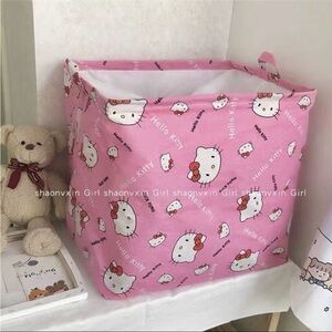 Hello Kitty canvas fabric storage basket.